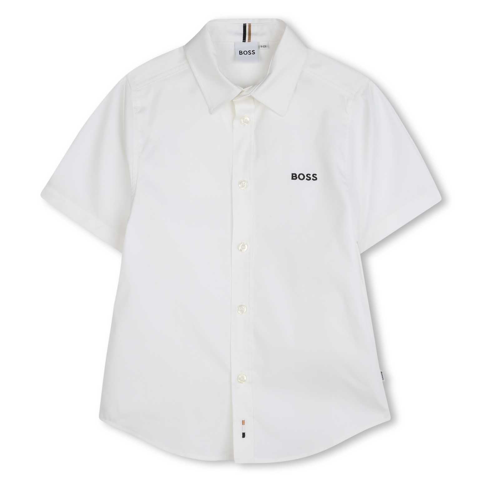 BOSS Oxford Emb Short Sleeve Shirt 4Y - 10Y